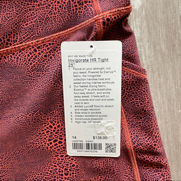 Lululemon Invigorate HR Tight 25" - Crackle Glaze Vintage Orange Larkspur - Picture 4 of 10